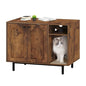 Hzuaneri Cat Litter Box Enclosure Enclosed, Hidden Litter Box Cabinet Furniture with Storage, Wooden Indoor Cat House Large, Modern End Table for Living Room Entryway, Rustic Brown and Black CB01501B - color: Rusic Brown