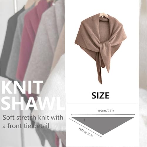Pashmina Blend Shawl Wraps Women Knitted Shawls Wraps Cardigan Cape Cashmere Shoulder Top Sweater Shawl travel scarf - color: Light Brown