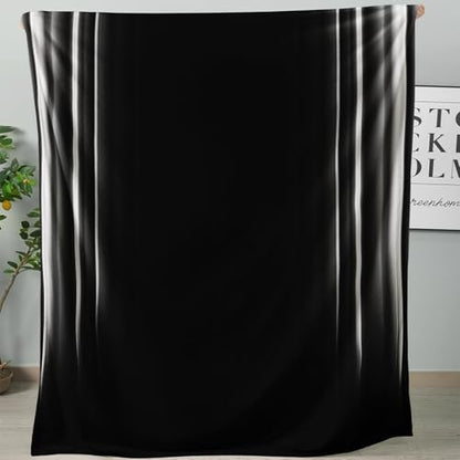 Soft Plush Bedding White and Black Fleece Blanket,Super Cozy Fluffy Plush Abstract Ombre Print Throw Blanket for Couch, Sofa, Bed 47"x59" - color: White and Black