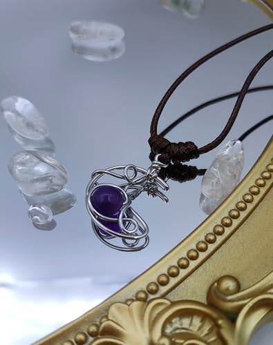 Crystal Pendant Necklaces Healing love Women's Men's choker Obsidian Tiger eye White Crystal Black Gold waterproof dainty Charm stackable statement Cute Stone necklace Unisex - style: Crystal pendant Amethyst Moon