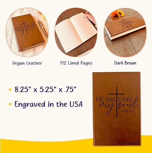 Personalized Christian Prayer Journal for Men & Women, Custom Engraved Name, Daily Devotional, Scripture Writing, Gratitude and Faith Gift