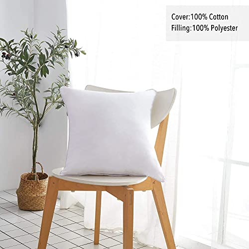Oubonun 26 x 26 Pillow Inserts - Set of 2 - 100% Cotton Cover - 26 Inch Square - Decorative Pillow Inserts - White - style: 26x26 Inch (Pack of 2)