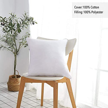 Oubonun 26 x 26 Pillow Inserts - Set of 2 - 100% Cotton Cover - 26 Inch Square - Decorative Pillow Inserts - White - style: 26x26 Inch (Pack of 2)