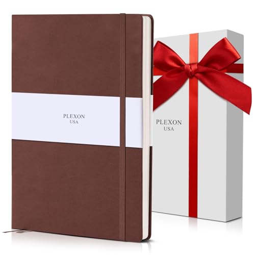 Plexon Graph Paper Notebook, Notebook Journal 160 Pages, Graph Notebook Medium 5.7 inches x 8 inches, 120 GSM Thick Paper, Chestnut Brown, Hardcover - color: Brown, style: Graph