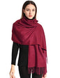 Pashmina Shawl Women Winter Scarf Warm Wedding Wraps Ladies Scarves for Evening Dresses - color: Wine Red
