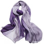 Cotton Silk Scarf Elegant Soft Wraps Color Shade Scarves for Women - color: Gradient - Light Purple