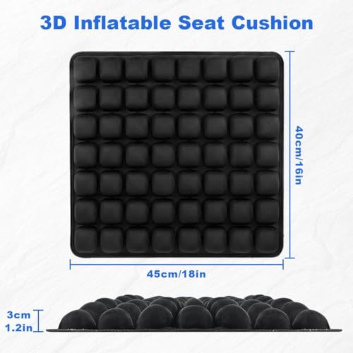 18" x 17" Sondur Travel Cushion Airplane Seat, Adjustable Portable Inflatable Seat Cushion for Air Travel, High Profile Travel Seat Cushions for Airplanes