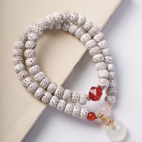 Natural Star Moon Bodhi Bracelet for Women Men Double-loop Winding Star Moon Bead Bracelet Meditatioon Healing Anxiety Relief Energy Buddha Bead Bracelets Birthday Gift - color: Bodhi 102