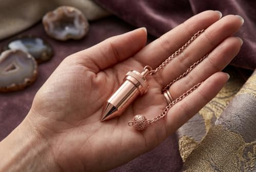 Pencil Design Openable Copper Pendulum for Reiki Healing, Dowsing & Chakra Balancing – Divination & Meditation Tool for Energy Cleansing - color: Pointed Pencil Design