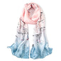 100% Mulberry Silk Long Scarf for Women Large Shawls for Headscarf and Neck- Oblong Hair Wraps with Gift Packed - color: Blue&pink Branches