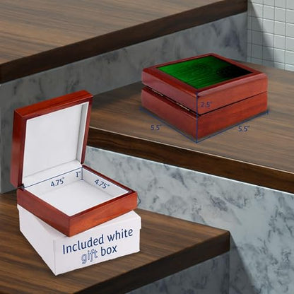 3dRose, Acceptance – Green Meditation Medallion, Jewelry Box 5.5x5.5 inch with 4 inch tile