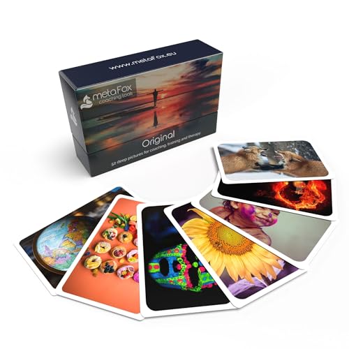 metaFox - Coaching Cards - Picture Card Set ORIGINAL - Prompt cards for coaching, therapy & workshops - motivational cards for reflection, as coaching tools & therapy tools