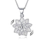 Hukkun Sterling Silver Lotus/Star Fidget Spinning Anxiety Relieving Necklace Jewelry Gift for Women - style: Spining Lotus
