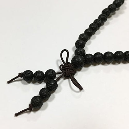 Natural Lava Rock Stone 108 Buddhist Prayer Beads Tibetan Mala Bracelet Necklace… - style: 8mm