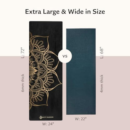 Shakti Warrior TPE Yoga Mat - Artist Designed, Premium eco friendly mats, Non Slip, Non toxic, Great For Regular & Hot Yoga, Pilates and Workouts (72 inch x 24 inch x 6mm thick) - color: Sahasrara