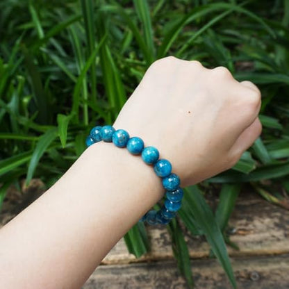 Single-pack of pure gemstone bracelets… - color: 10MM-Blue-Apatite