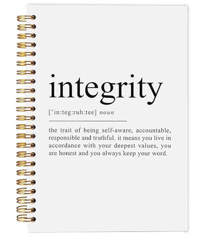 Integrity Definition Inspirational Notebook, Motivational Journal, Inspirational Gifts for Coworkers Women Men, Inspiring Work Spiral Notebooks 5.5x8.3 Inch - color: 14-explanation-notebook