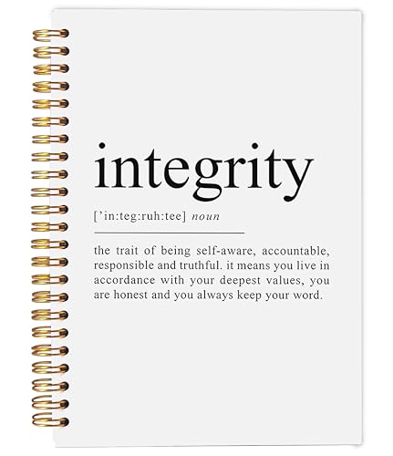 Integrity Definition Inspirational Notebook, Motivational Journal, Inspirational Gifts for Coworkers Women Men, Inspiring Work Spiral Notebooks 5.5x8.3 Inch - color: 14-explanation-notebook