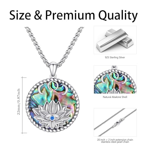 Evil Eye Necklace for Women 925 Sterling Silver, Protection Necklace with Blue Evil Eye Charm, Evil Eye/Lotus Pendant Jewelry, Birthday Christmas Gifts for Her - style: Lotus Evil Eyes 11