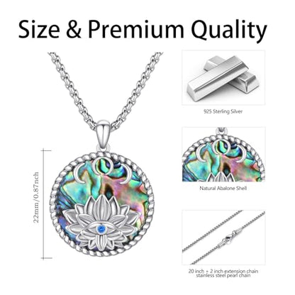Evil Eye Necklace for Women 925 Sterling Silver, Protection Necklace with Blue Evil Eye Charm, Evil Eye/Lotus Pendant Jewelry, Birthday Christmas Gifts for Her - style: Lotus Evil Eyes 11