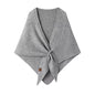 Women's Pashmina Shawls Wraps Soft Knitted Poncho Cardigan Cape Cashmere Feel Shoulder Top Sweater Triangle Scarf - color: Light-grey