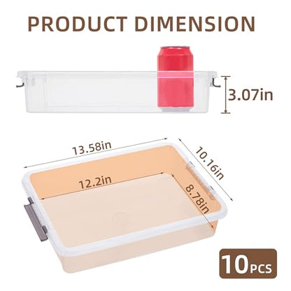 Citylife 10 PCS Plastic Storage Bins with Latching Lids Portable Project Case Clear File Box Stackable Storage Containers for Organizing A4 Paper, Photo, Document, Scrapbook - size: 5QT, style: 10 PCS