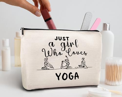 kdqua Yoga Gifts Makeup Bag, Gifts for Yoga Teachers Women, Meditation Gift Cosmetic Bags Zipper Pouch Travel Organizer Toiletry Bag
