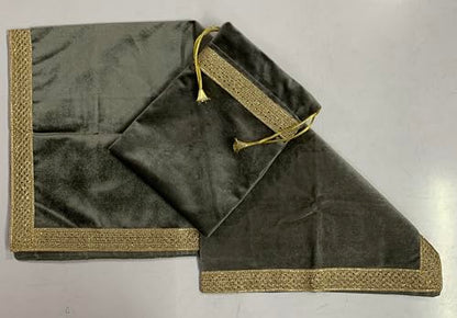 SMMS Spiritual Velvet Table Cloth Altar Tarot Spread (Grey/Silver, Medium- 61cm*61cm/ 24inch*24inch) - color: Grey/Silver, size: Medium- 61cm*61cm/ 24inch*24inch