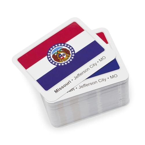 Menique U.S. States Flags Memory Matching Game – 100 Cards (50 Pairs) – Learn State Flags, Capitals & Abbreviations – Educational Card Game for Kids and Adults - style: U.S. States Flags