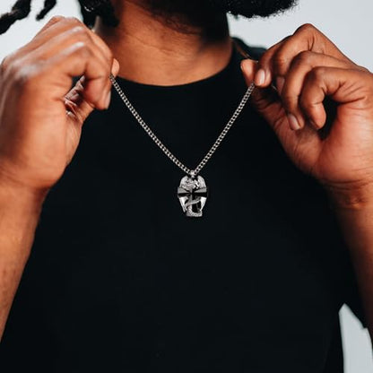 INFUSEU Unique Dragon Necklaces with Healing Crystal Stone for Men Women, Personalized Spiritual Gifts, 24 Inch Chain - color: Large Black Cross