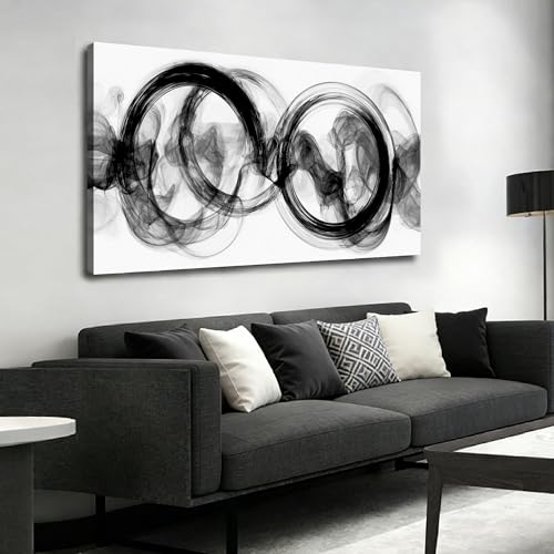 Minimalist Art Work for Bedroom Walls Abstract Canvas Wall Art for Living Room Black and White Wall Decor for Dining Room 24 x 48 Inch - size: 48L" x 24W"