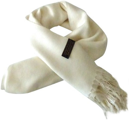 CJ Apparel Solid Color Tassels Design Nepalese Shawl Scarf Wrap Stole Throw Head Wrap Pashmina Gift Hand Made in Nepal New - color: Off White A1090