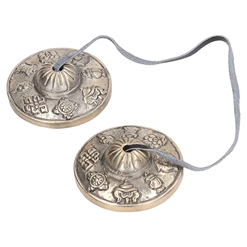 Tibetan Tingsha Meditation Bell Small Pure Copper Double Bell Handmade Bell for Healing, Mindfulness, and Gift Giving