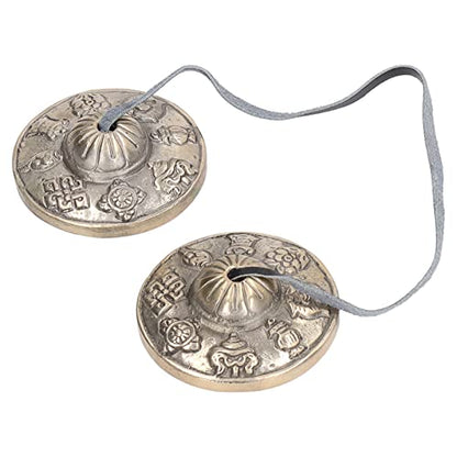 Tibetan Tingsha Meditation Bell Small Pure Copper Double Bell Handmade Bell for Healing, Mindfulness, and Gift Giving