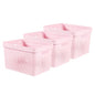 Curver Infinity Dots Set of 3 Storage Baskets, 100% Recycled Resin, Nestable & Lightweight, 17 Litres, Pink