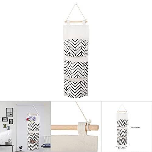Cotton Linen Hanging Wall with 3 Pockets for Entryway, Bedroom, and Dorm Room Storage – Space-Saving Solution for Keys, Phones, and Daily Essentials