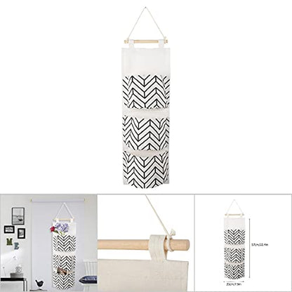 Cotton Linen Hanging Wall with 3 Pockets for Entryway, Bedroom, and Dorm Room Storage – Space-Saving Solution for Keys, Phones, and Daily Essentials