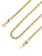 Bandmax Solid 1.5mm/2mm/3mm/6mm Rope Chains for Men Women 14K Gold Plated/Black Plated Stainless Steel Twist Chain 16-30 Inches, with Gift Box - color: 05 2MM Gold Plated