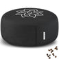 Mindful & Modern Large Meditation Cushion for Zafu Yoga - Meditation Pillow for Sitting on the Floor - Buckwheat Hull Filled Yoga Cushion with Removable, Washable 100% Cotton Cover and Carry Handle - color: Round - Black