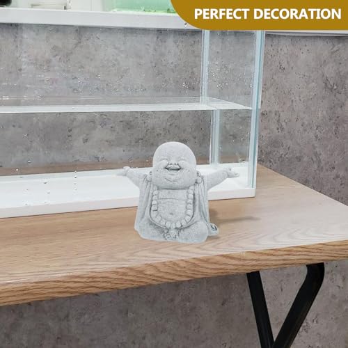 NOLITOY Small Buddha Statue, Meditating Sandstone Buddha Statues Zen Decor for Home Office Fish Tank Accessories Ornament