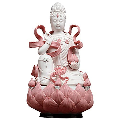 LQX Sculpture Tabletop Sculpture Sculpture Buddha Statue Buddha Sitting Meditation Statue Sculpture Decoration Painted Statue Feng Shui Ornament Praying Buddha Statue