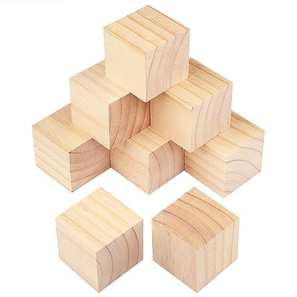 8 Packs Wooden Blocks for Crafts, 3.15 Inch Pine Wood Cubes, 8 x 8 x 8 cm Wooden Cubes for Paint, Stamp, Decorate, DIY Projects and Personalized Gifts,by GNIEMCKIN. - size: 8 Packs 3.15 Inch