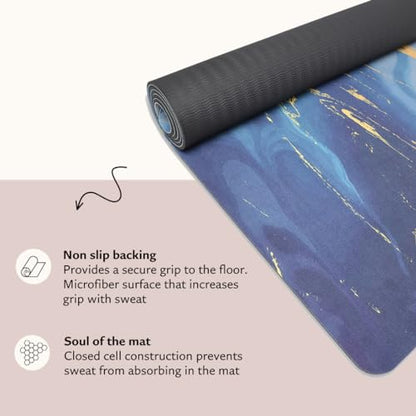 Shakti Warrior TPE Yoga Mat - Artist Designed, Premium eco friendly mats, Non Slip, Non toxic, Great For Regular & Hot Yoga, Pilates and Workouts (72 inch x 24 inch x 6mm thick) - color: Ajna