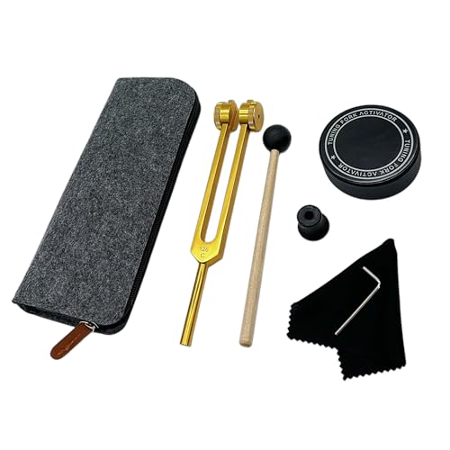 128 Hz Tuning Fork Healing Instrument with Activator, Aluminum Alloy Resonance Weighted 128Hz Tuning Fork for Healing Sound Meditation, Grounding, Mindfulness, Yoga, Reiki Practice Gold - color: Gold, size: 128Hz