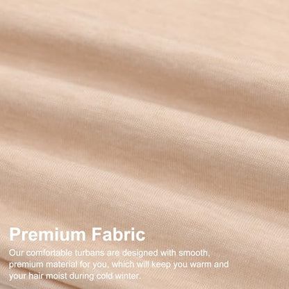 DRESHOW African Turban for Women Knotted Hairwraps for Sleeping Turban Headwraps Head Warmer Scarf for Black Women Chemo Cap - color: 1 Pack Style 2: Dark Beige