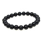 MJDCB Featured Men Women 8mm Beads Bracelet Elastic Natural Stone Yoga Bracelet Bangle 6.7" - color: Black Tourmaline