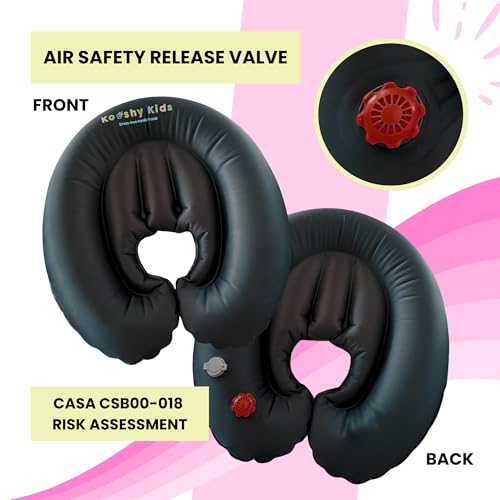 Kooshy Kids Premium Kooshy Kloud - Hand-Pumped Travel Pillow Nest - Inflatable Travel Pillow - Infant Kids Travel Cuddle Bed - Adult Back Support - Sleep on Planes - Approved All Airlines