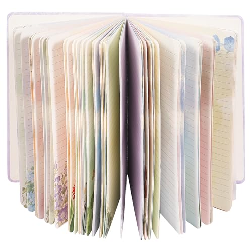 SIIXU Artistic Flower Dream Journal - Thick Hardcover Spiral Notebook with 160 Unique Pages, A5 Lined Notebooks for Poetry Drafting, Memo Keeping & Creative Junk Journaling, Pink - color: Pink