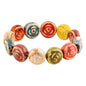 MINACHI Boho Hippie Colorful Ceramic Beads Strand Stretch Bracelet, Bohemian Summer Beach Jewelry Gift for Women - color: S05