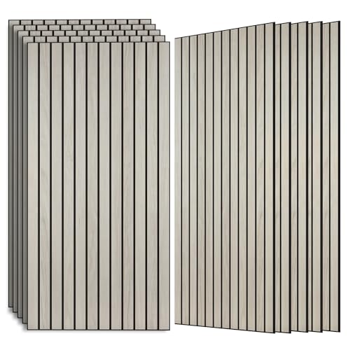 Wood Veneer Sound Panels, 10 Pack 47.2”x23.6” Wall Panels, Decorative Acoustic Panels for Walls, for Office,Home Theater,Studio,Living Room, Natural Oak(Mitred) - color: Mitred Natural Oak, size: 10 PACK